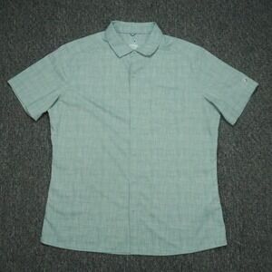 Kuhl Shirt Mens Large Green Persuadr Short Sleeve Button Lightweight Hiking